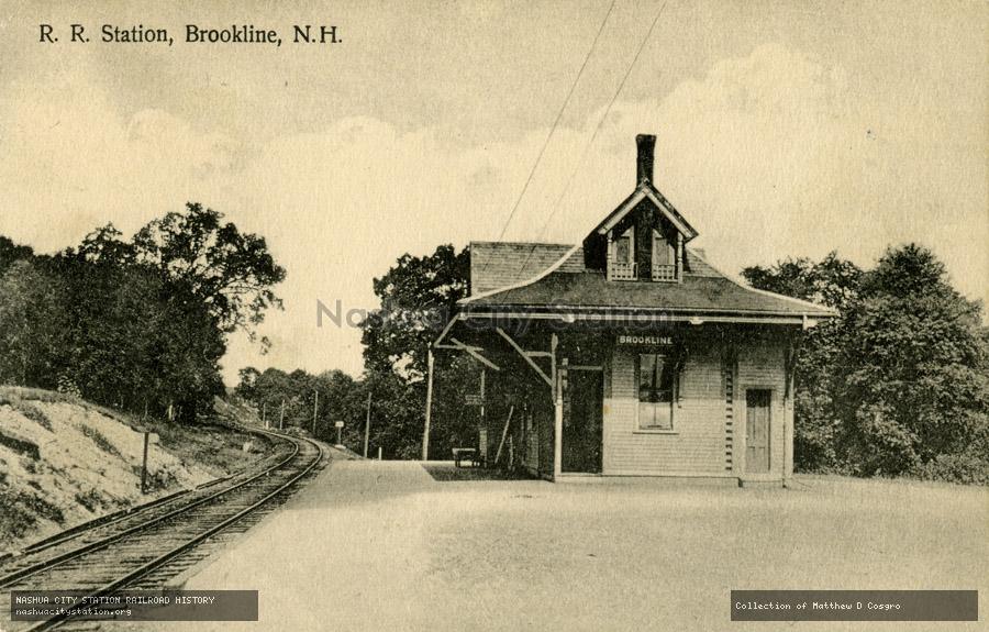 Postcard: Railroad Station, Brookline, New Hampshire